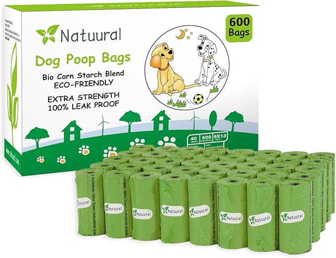 Dog Poop Bags Rolls-600 Counts 40Rolls, Biodegradable 100% Leak