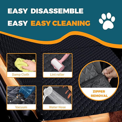 Dog Car Seat Cover for Back Seat Hard Bottom Heavy Seat Extender for Dogs