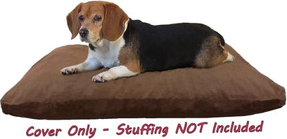 Dogbed4less DIY Pet Bed Pillow Brown Denim Duvet Cover and Waterproof Internal Case for Dog and Cat at 35X20X4 Inch