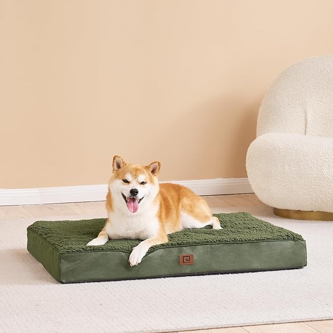EHEYCIGA Orthopedic Foam Dog Bed 30"L x 20"W x 3.5"Th, Dark
