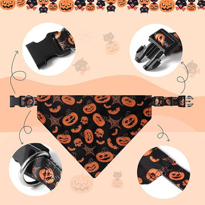 Halloween Dog Collar with Detachable Bandana