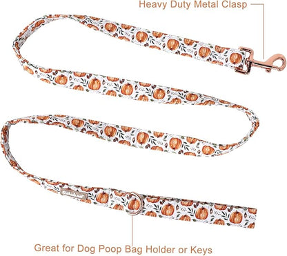 Halloween Dog Leash Durable Handmade Fall Leaves Pumpkin 120cm