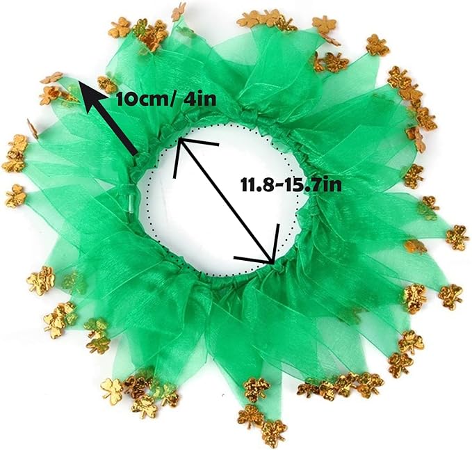 Elegant little tail 1PC Dog St Patrick's Day Costume - Dog Cat St Patrick's Day Collar Pet Collar Patterns Pet Tutu Collar Suit Pet Green Costume for Cats Small Medium Dogs