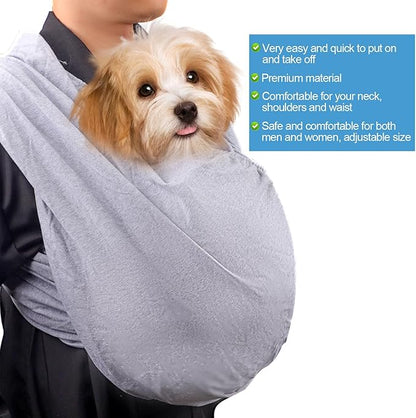 Dog Carriers for Small Dogs, Hands Free Adjustable Dog Sling Carrier Soft Pet Dog Carrier Front Chest Cat Wrap Carrier for Subway Outdoor Traveling (M)