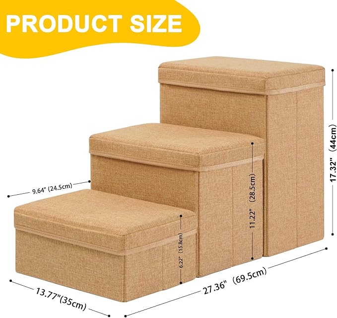 Uross Dog Stairs with Storage 3-Steps