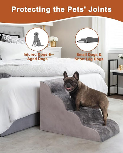 Dog Stairs for High Bed with High Density Foam 22.6" H,5-Step
