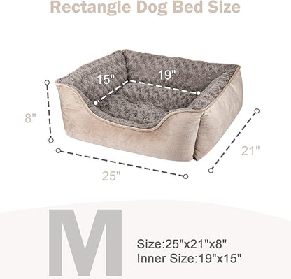 JOEJOY Rectangle Dog Bed for Large Medium Small Dogs Machine Washable Sleeping Dog Sofa Bed Non-Slip Bottom Breathable Soft Puppy Bed Durable Orthopedic Calming Pet Cuddler