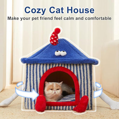 Jiupety Cat Houses for Indoor Cats (17"x17"x19.5") Up 15lbs Cat 8lbs Dog,