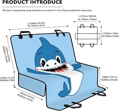 AFPANQZ Cartoon Shark Design Dog Cat Seat Cover