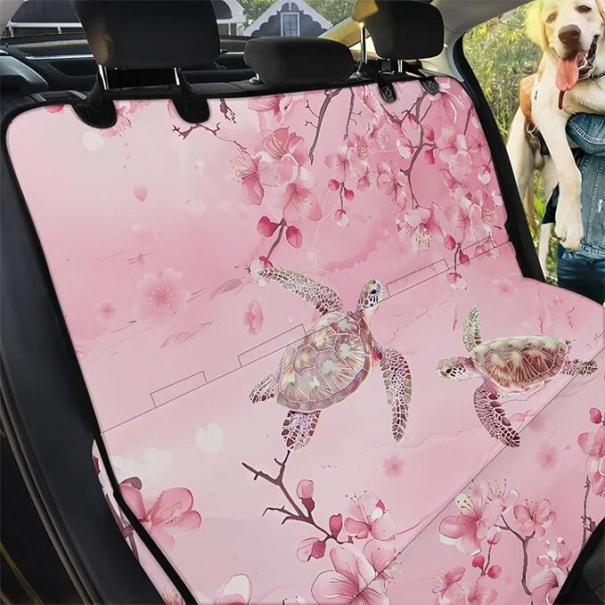 AFPANQZ Cherry Blossom Seaturtle Dog Cat Seat Cover