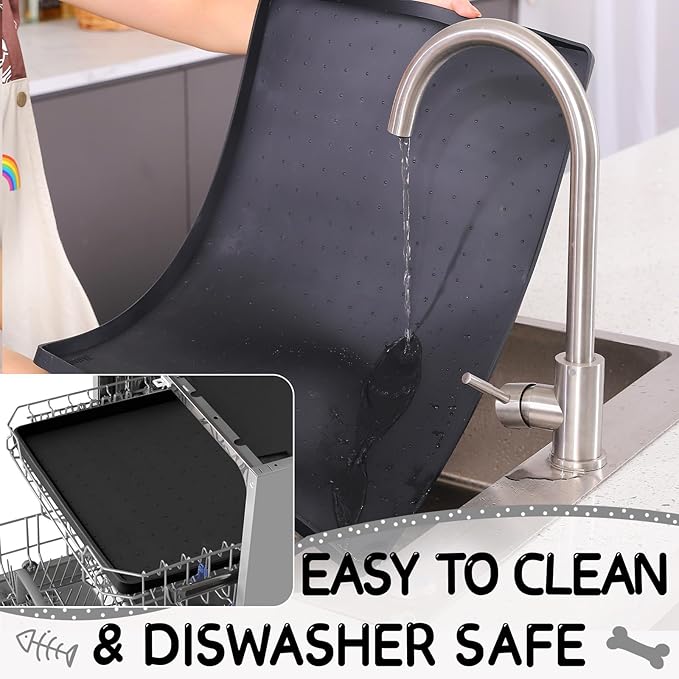 MateeyLife Silicone Cat & Dog Food Mat for Floors Waterproof