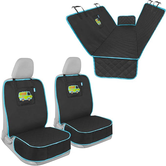 BDK Scooby Doo Dog Car Seat Covers Full Set – Front Seat Protectors with Hammock Style Back Seat Cover
