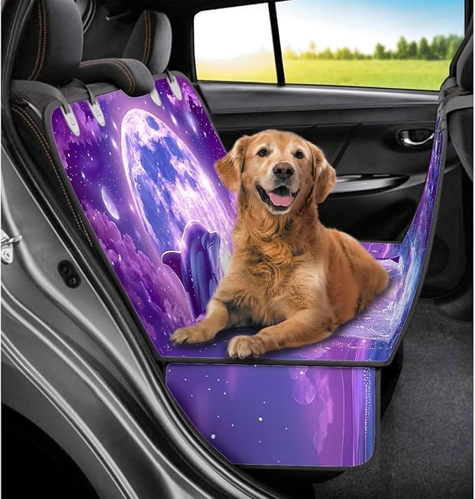 AFPANQZ Purple Moon Car Dog Cat Seat Cover
