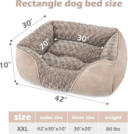 INVENHO XX-Large Dog Bed for Large Medium Small Dogs Rectangle Washable Dog Bed XXL(42"x30"x10")