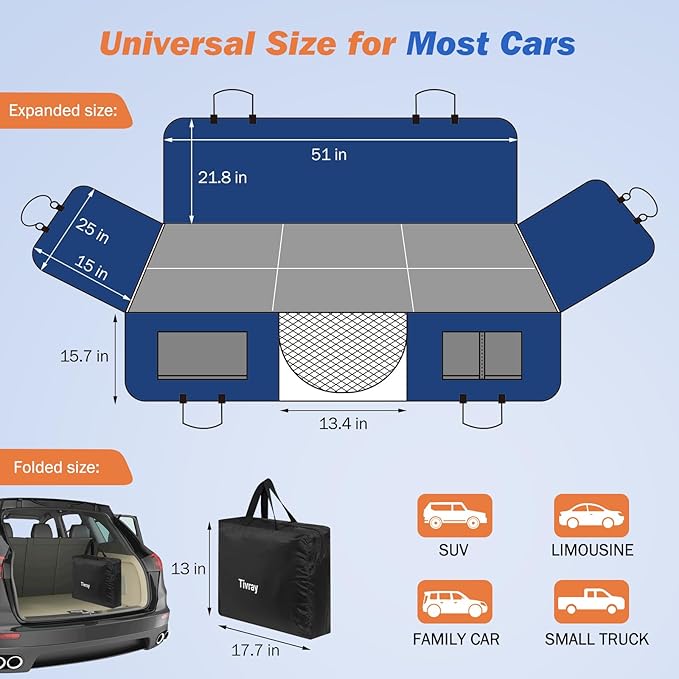 Dog Car Seat Cover for Back Seat 330lbs Waterproof