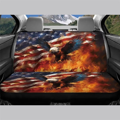 AFPANQZ Cool USA Flag with Fire Eagle Car