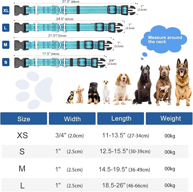 Reflective Martingale Dog Collars. Dog Collar with Quick