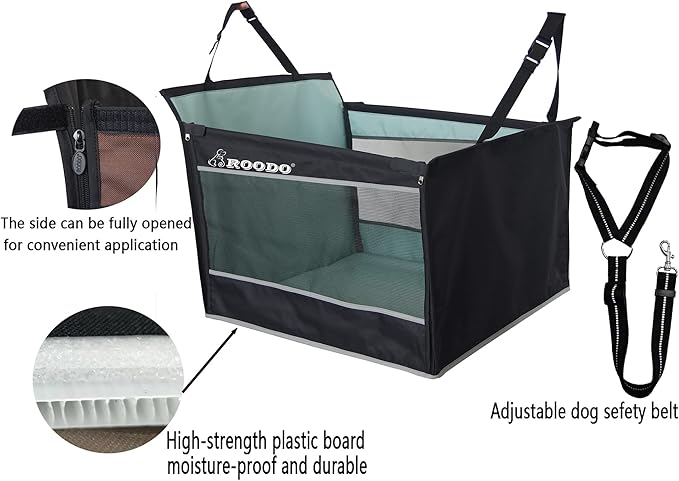 ROODO Dog Car Seat for Large Medium Dogs