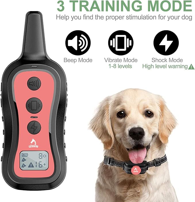 PATPET Dog Training Collar Dog Shock Collar with Remote 3 Training 1000 ft
