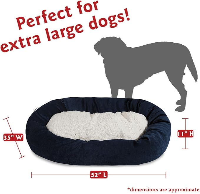 52 inch Navy Villa Collection Sherpa Bagel Dog