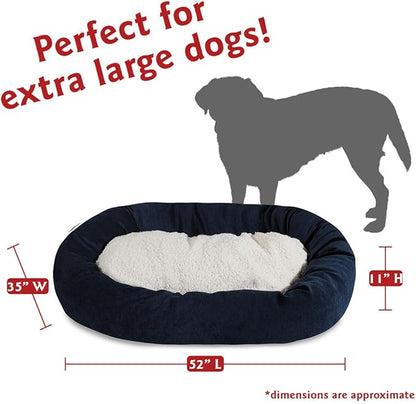 52 inch Navy Villa Collection Sherpa Bagel Dog