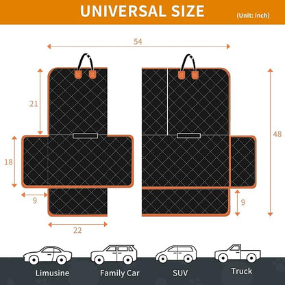 IVY&LANE Dog Car Seat Cover for Back Seat 2-in-1 Waterproof