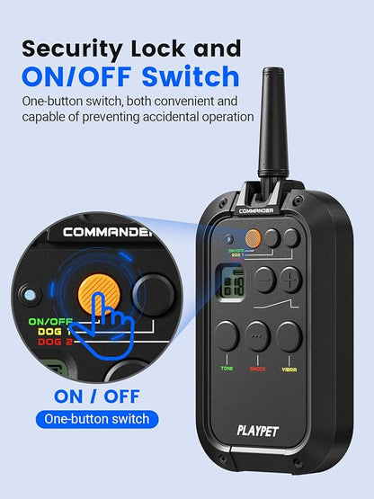 Dog Training Collar 2950FT Remote IPX7 Waterproof, 3 Training