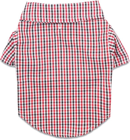 DroolingDog 3 Pack Plaid Dog Tee Shirt Puppy Button Up Shirts Polo T Shirts Small Dogs Clothes Breathable Summer T-Shirts