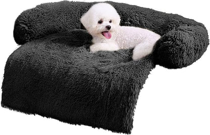 HACHIKITTY Calming Dog Sofa Bed Mat (30"x 27"x 6", Black)