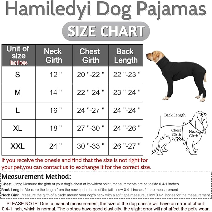 Hamiledyi Dog Onesie Anti-Licking Dog Bodysuit Spay Surgical