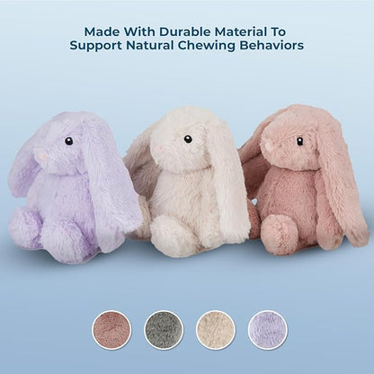 Best Pet Supplies Interactive Bunny Buddy Dog Toy with Crinkle and Squeaky Enrichment for Small and Medium Breed Puppies or Dogs, Cute and Plush - Bunny (Mauve), Small