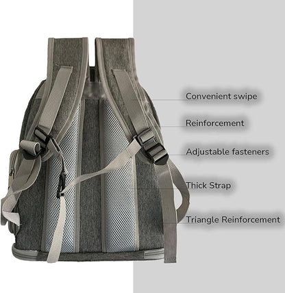 Cat Backpack Carrier for Cats and Small Dogs, Breathable Cat Bubble Backpack, Airline Approved Pet Travel Carrier(Grey)