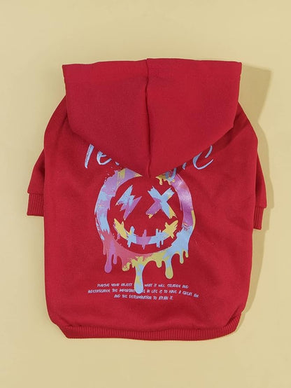 QWINEE Letter Graphic Cat Hoodie Breathable Stretchy Sweatshirts