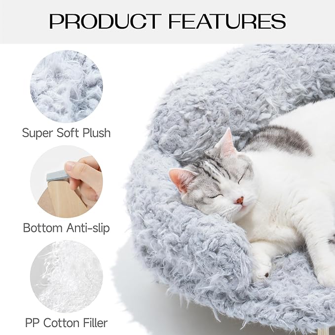 MEWOOFUN Removable Washable Cover Cat Bed 26"x18.3"x8.5" Elevated