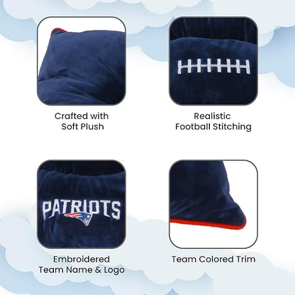 Pets First NFL PET BED - New England Patriots "Soft & Cozy" Plush Pillow Bed. - FOOTBALL DOG BED. Cuddle, Warm Sports Mattress BED for CATS & DOGS, 30.0"L x 20.0"W x 4.0"Th