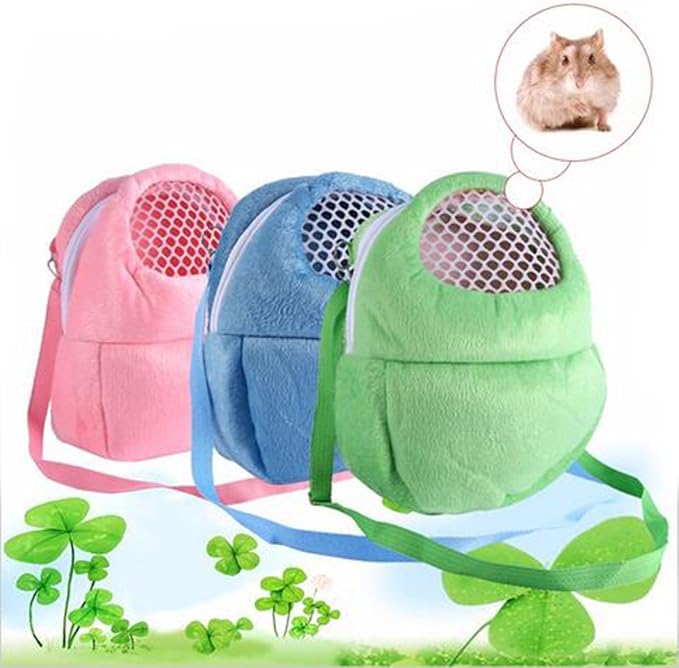 1 PCS Portable White Mesh African Hedgehog Hamster Breathable Pet Dog Carrier Bags Handbags Puppy Cat Travel Backpack (S, White Mesh - Green)