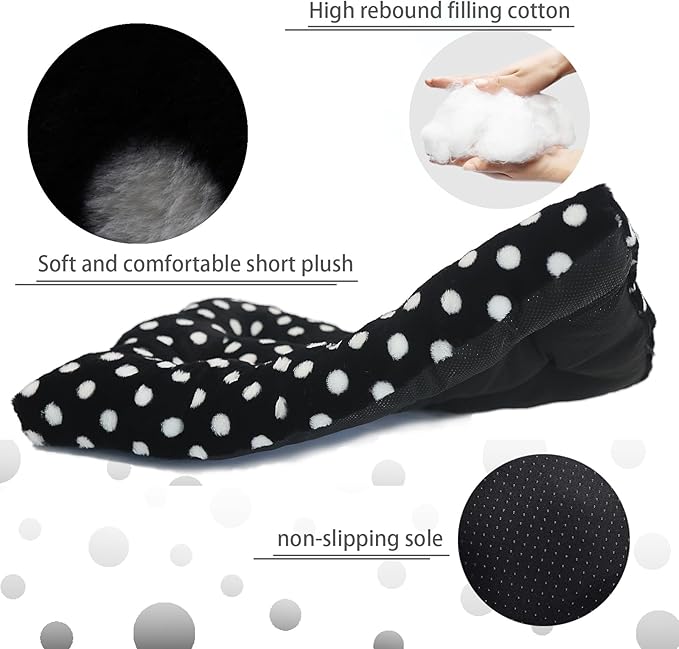 30 Inch Crate Pad Soft and Washable Dog Crate Pad 30x19 Perfect for Medium Dog Crate Bed Anti-Slip Short Plush Black with White Dots30x19