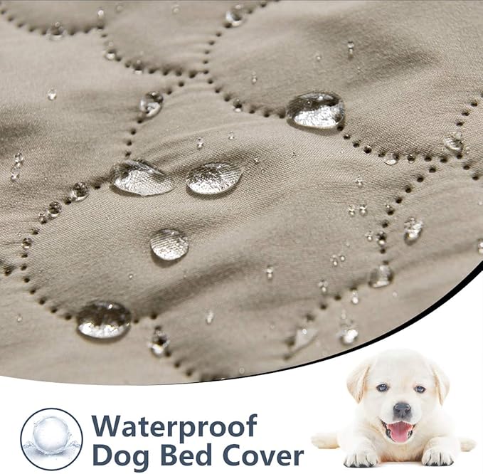 Dog Blankets for Couch Protection Waterproof Dog Bed Covers Pet Blanket Furniture Protector (Beige+Sand 82"x96")
