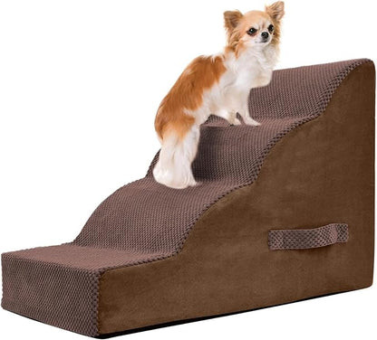 PAWSCRAT Dog Stairs 4 Steps 19.6 inch 30D Foam