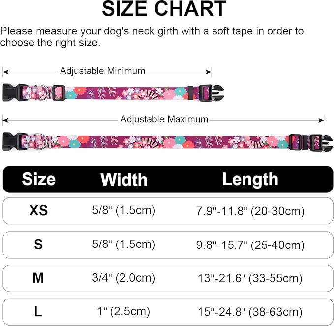 Adjustable Dog Collar with Patterns