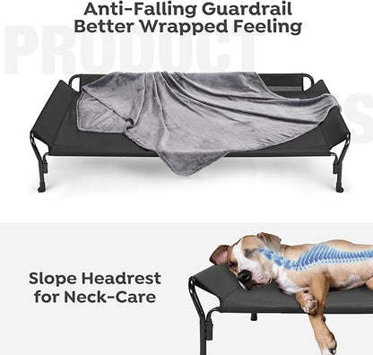 Veehoo Cooling Elevated Dog Bed + Soft Dog Blanket