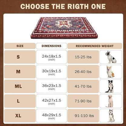 SCENEREAL Dog Crate Mat for Small Medium Large Dogs 29" x 48", Red