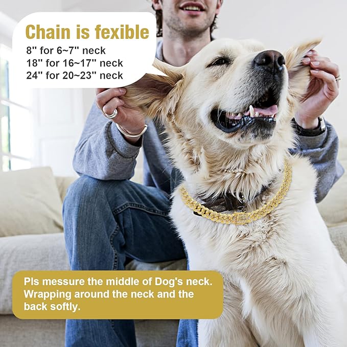 Dog Chain Silver Cuban Collars 10inch)