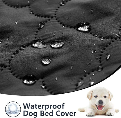 Dog Blankets for Couch Protection Waterproof Dog Bed Covers Pet Blanket Furniture Protector (Dark Grey+Chocolate 82"x86")