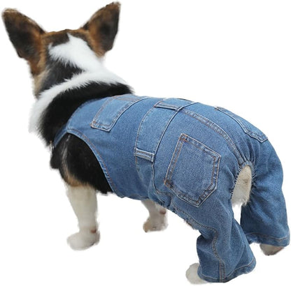 Dog Denim Jumpsuit Overalls, Dog Jeans Overalls Clothes, Puppy Costumes for Small Medium Dogs Cat