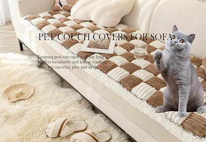 Dog Couch Cover Protector, Dog Couch Coves for Sofa, Couch Cushion for Dogs Washable, Pet Mat Bed Couch Covers for Large Dogs (27.5 x 70.86 inch, Dark Khaki)