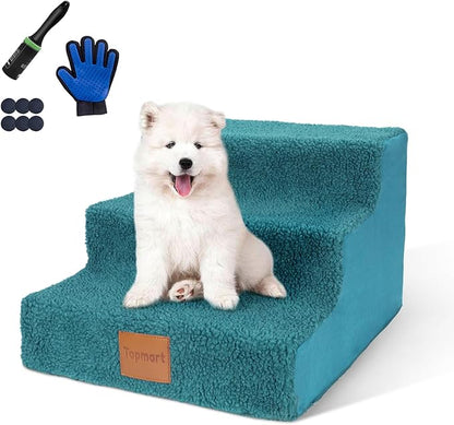 Topmart Dog Stairs for Small Dogs 3-Step,12”H,Pet Dog