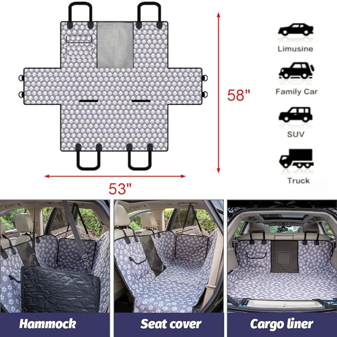 Dog Car Seat Cover for Back Seat