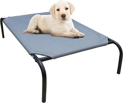 PHYEX Heavy Duty Steel-Framed Portable Elevated Pet Bed 33" L 19" W 7.5" H(S,