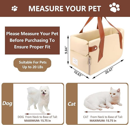 Center Console Dog Car Seat Pet Car Seats 20 Lbs